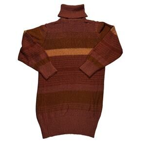 L*Space Jetsetter Sweater Dress Womens Small Serape Stripe Turtleneck Knit Mini